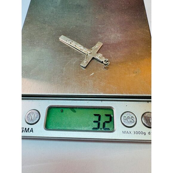Estate Sterling Silver 925 Crucifix Cross Pendant Jesus Christ Religious Jewelry - Picture 8 of 8